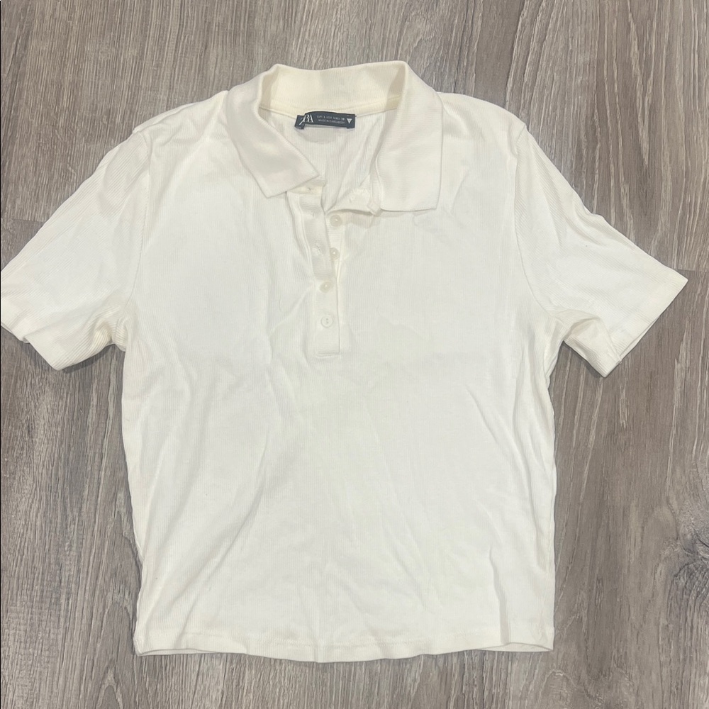 Zara cream short sleeve  Polo Shirt